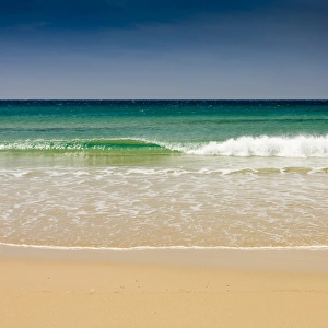 Sandy Beach Prints: Small wave, Los Lances beach, Tarifa, Andalucia, Spain, Europe