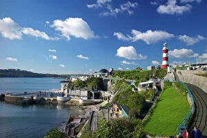 Lighthouse Gallery: Smeatons Tower on The Hoe overlooks The Sound, Plymouth, Devon, England, United Kingdom