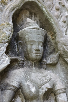 Ta Prohm Prints: A smiling face, Ta Prohm, Angkor