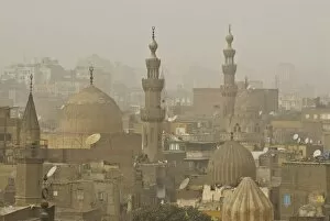 Smog over the minarets of Cairo, Egypt, North Africa, Africa
