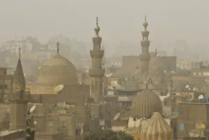 Images Dated 24th February 2007: Smog over the minarets of Cairo, Egypt, North Africa, Africa