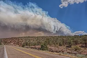 Heat Prints: Smoke from the Dragon Bravo Wildfire burning on Grand Canyon North Rim billowing off the Kaibab Plateau