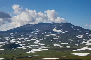Kamchatka Prints: Smoking Gorely volcano, Kamchatka, Russia, Eurasia