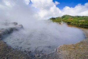 Thermal Prints: Smoking Sikidang Crater, Dieng Plateau, Java, Indonesia, Southeast Asia, Asia
