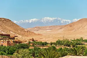Typically Moroccan Prints: Snow capped High Atlas Mountains from Kasbah Ait Ben Haddou