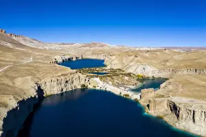 Public Land Prints: Snow capped mountain scenery at sunset in the Band-E-Amir National Park, Afghanistan