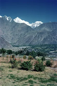 Pakistan Prints: Snow capped Rakaposhi mountain in the Karakorams