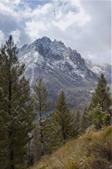 Rocky Mountains Prints: Snow-capped Sawtooth Mountains, near Redfish Lake, Rocky Mountains, Idaho