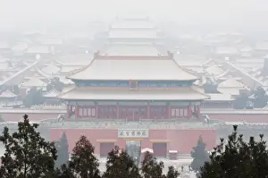 Communism Prints: snow covered Forbidden City Palace Museum Unesco World Heritage Site Beijing China
