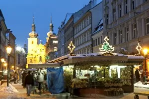 Images Dated 17th December 2010: Snow-covered Havelsky Trh during Christmas, Havelska Street, Prague, Czech Republic, Europe