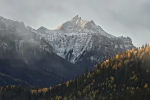 Autumn Scene Prints: Snow-covered mountain in the fall