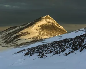 Snaefellsnes Peninsula Gallery: Snow covered mountains in March evening sunlight, Snaefellsnes Peninsula, Iceland