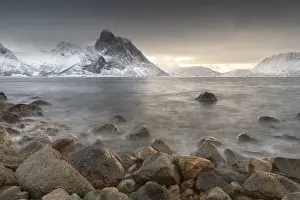 Senja Prints: Snow covered mountains near to Stonglandseidet on the island of Senja, Troms og Finnmark
