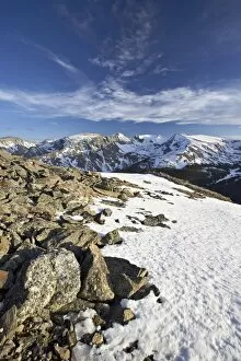Snow-covered mountains in the spring from Trail Ridge Road, Rocky Mountain National Park