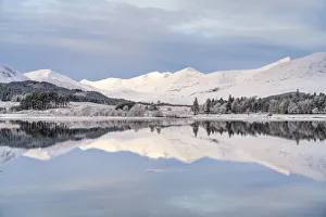Central Highlands Prints: Snow, ice and a hoar frost around Loch Tulla in winter, Bridge of Orchy, Argyll