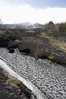 Mount Etna Prints: Snow, lava flow