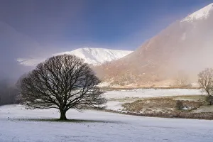 Snow and mist at Glencoyne, Ullswater, Lake District National Park, UNESCO World