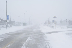 Manitoba Prints: Snow storm and blizzard, Churchill, Hudson Bay, Manitoba, Canada, North America