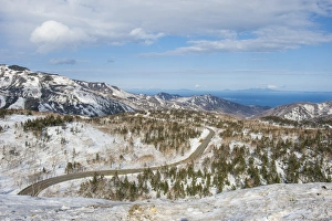 Snowcapped mountains in Shiretoko National Park, UNESCO World Heritage Site, Hokkaido