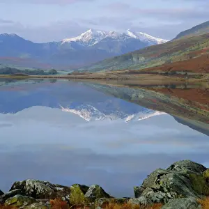 Gwynedd Prints: The Snowdon range from Capel Curig across Llynnau Mymbr (Llyn Mymbyr)