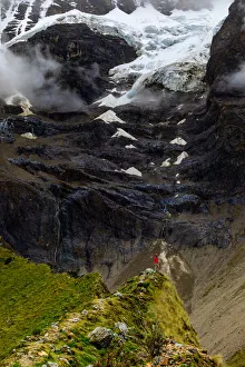 Recreational Pursuits Prints: Snowy ice caps along Humantay Lake, Cusco, Peru, South America