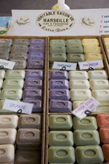 Cote Dazur Prints: Soap for sale in the market, Antibes, Alpes Maritimes, Provence, Cote d Azur