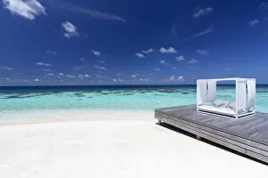 Platform Collection: Sofa at the beach in the Maldives, Indian Ocean, Asia