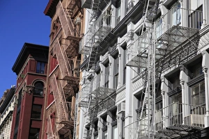 Fire Escapes Prints: Soho, Manhattan, New York City, United States of America, North America