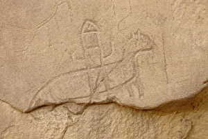Soldier Prints: Soldier riding a horse petroglyph
