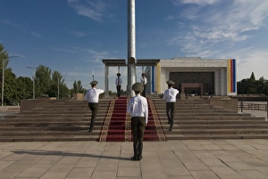 Soldiers at Ala-Too Square, Bishkek, Kyrgyzstan, Central Asia, Asia