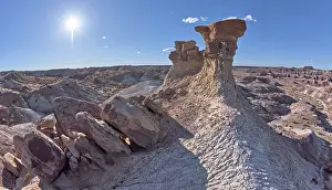 Hoodoo Prints: A solitary rock hoodoo in the purple badlands near Hamilili Point on the south end of Petrified Forest National Park