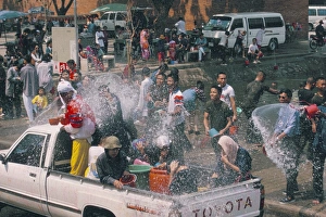 Medium Group Of People Prints: Songkran, Thai New Year