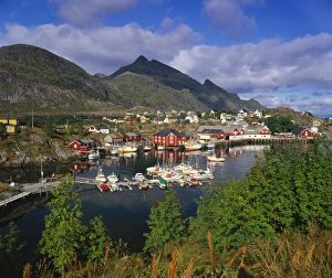 Traditionally Norwegian Prints: Sorvagen Village, Lofoten Islands, Norway