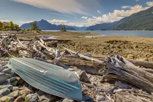 Canadian Culture Prints: How Sound and overturned boat at Furry Creek off The Sea to Sky Highway near Squamish