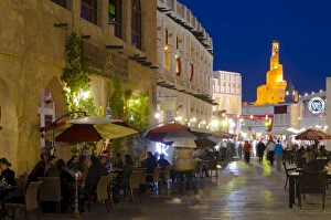 Pavement Cafes Prints: Souq Waqif, Doha, Qatar, Middle East