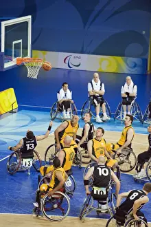 Portraits Prints: South Africa versus Germany wheelchair basketball match during the 2008 Paralympic Games