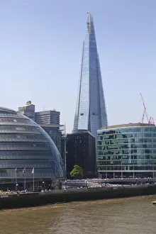 South Bank with City Hall, Shard London Bridge and More London buildings, London, England, United Kingdom, Europe