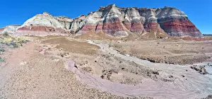 South side of Damnation Mesa on the north end of Devils Playground in Petrified Forest National Park, Arizona, United States of America, North America