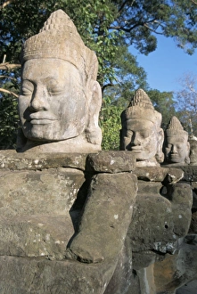 Repeat Prints: South Gate, Angkor Thom, Angkor, UNESCO World Heritage Site, Siem Reap