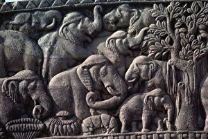 Feet Prints: Detail of South Gate of the Great Stupa, Sanchi, UNESCO World Heritage Site