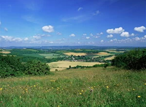 West Sussex Collection: South Harting from the South Downs Way, Harting Down, West Sussex, England