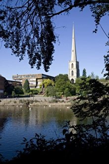 Worcestershire Prints: South Quay with College of Technology and Glovers Needle
