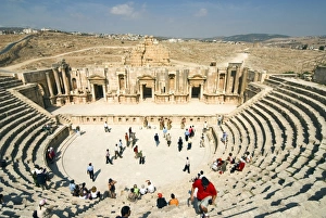 Jerash Prints: South Theatre, Jerash (Gerasa), a Roman Decapolis city, Jordan, Middle East
