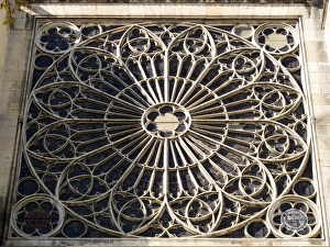 Champagne Ardenne Prints: South transept rose window exterior, Troyes Cathedral, Champagne-Ardenne, France, Europe