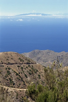 La Gomera Prints: Southeast coast of island with Las Palmas in background, La Gomera, Canary Islands