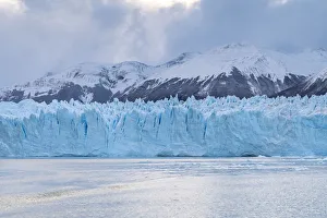 Southern terminus of Perito Moreno glacier under a moody sky, Los Glaciares National Park