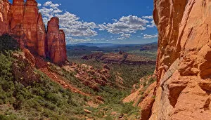 Cathedral Rock Gallery: Southwestern view from a cliff in the saddle area of Cathedral Rock, Sedona, Arizona