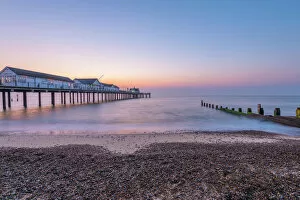 Traditionally English Gallery: Southwold Pier at dawn, Southwold, Suffolk, England, United Kingdom, Europe