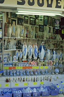 Lourdes Prints: Souvenir shop at Lourdes, Midi Pyrenees, France, Europe