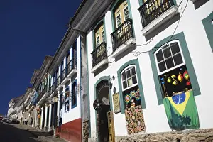 Brazil Prints: Souvenir shop, Ouro Preto, UNESCO World Heritage Site, Minas Gerais, Brazil, South America